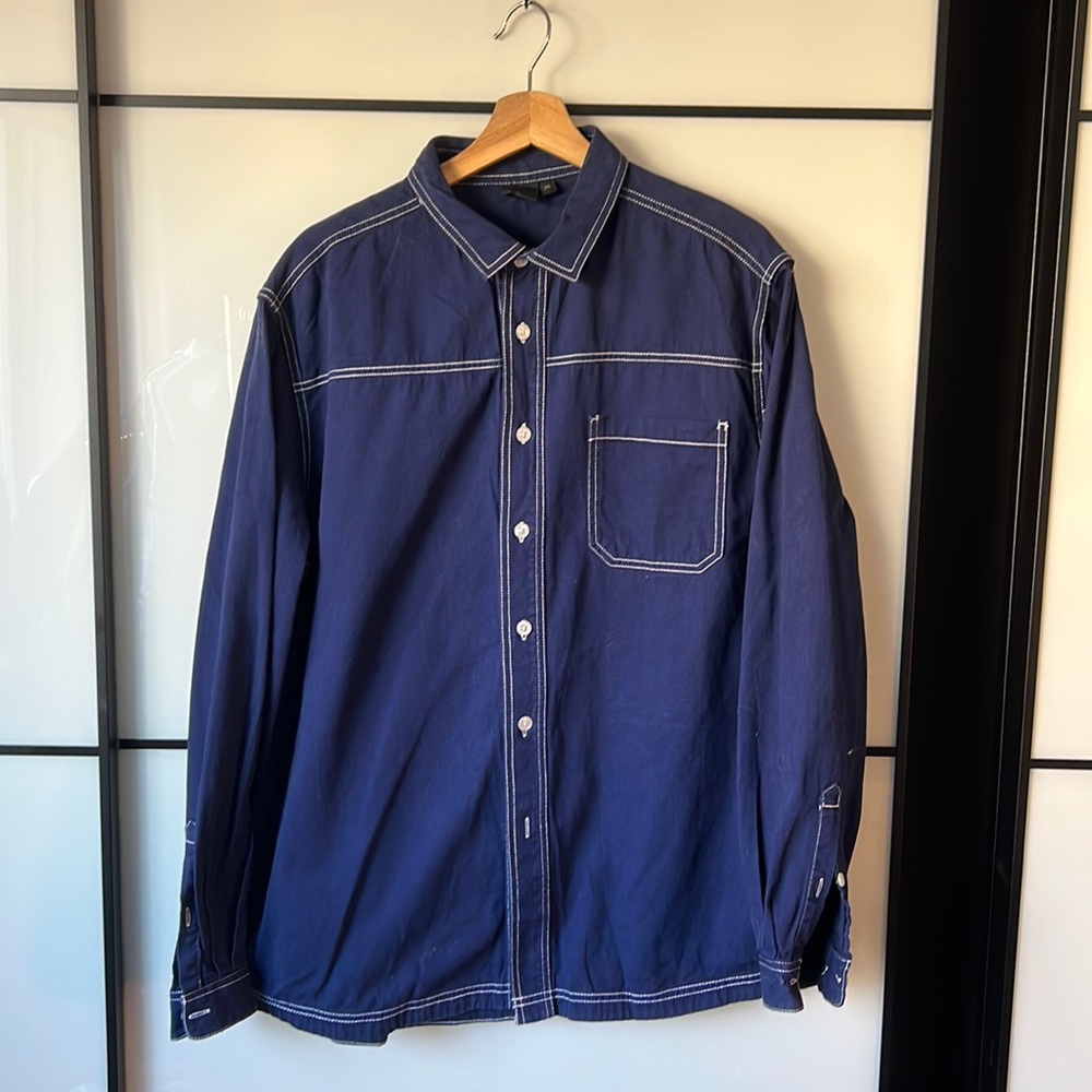 ASOS Men’s Button Down Shirt with Contrast Stitching - Size XXL
